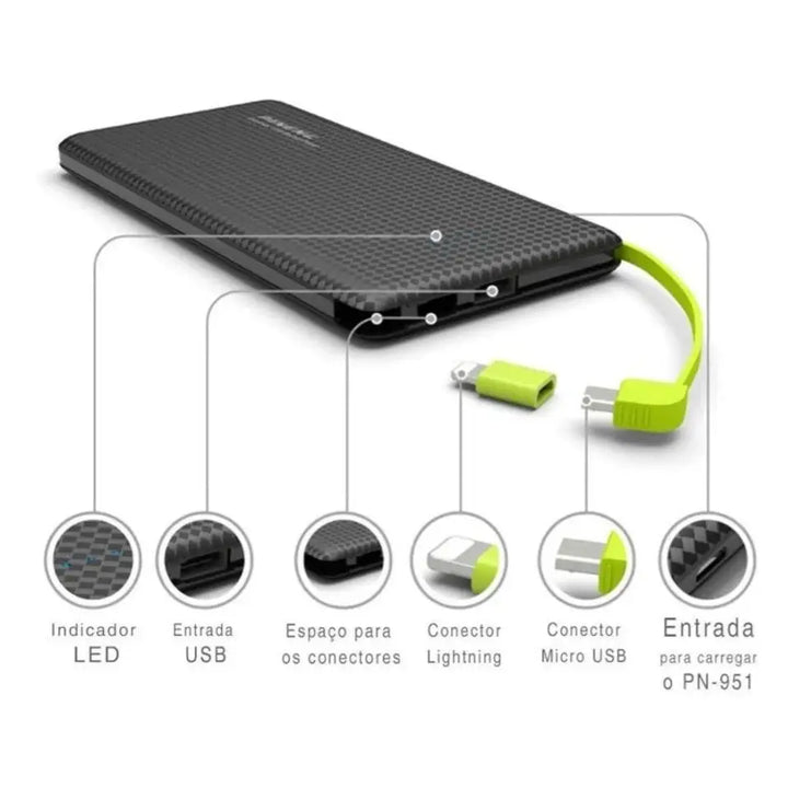 Carregador portátil Pineng 10.000mAh